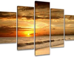 quadro con spiaggia al tramonto