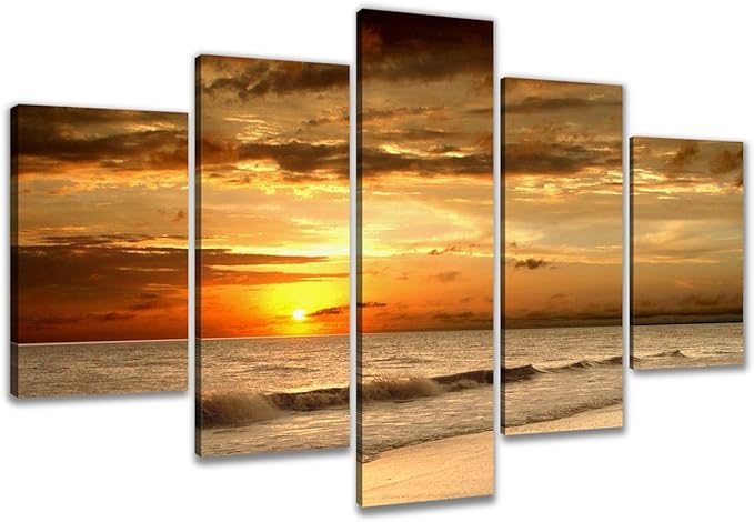 quadro con spiaggia al tramonto